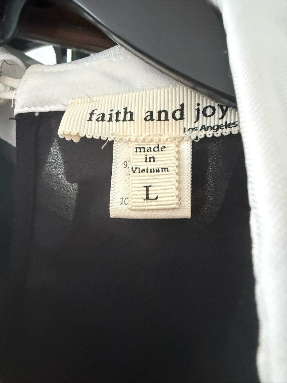 Faith and Joy Black Blouse with White Embellished Collar - Picture 6 of 7